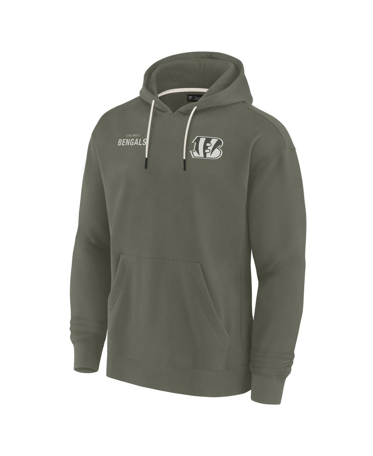 Fanatics Men's And Women's Olive Cincinnati Bengals Elements Super Soft Fleece Pullover Hoodie In Olive