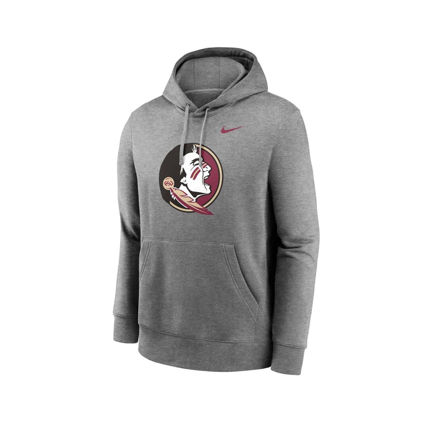Men's Heather Gray Florida State Seminoles Primetime Evergreen Club Fleece Pullover Hoodie