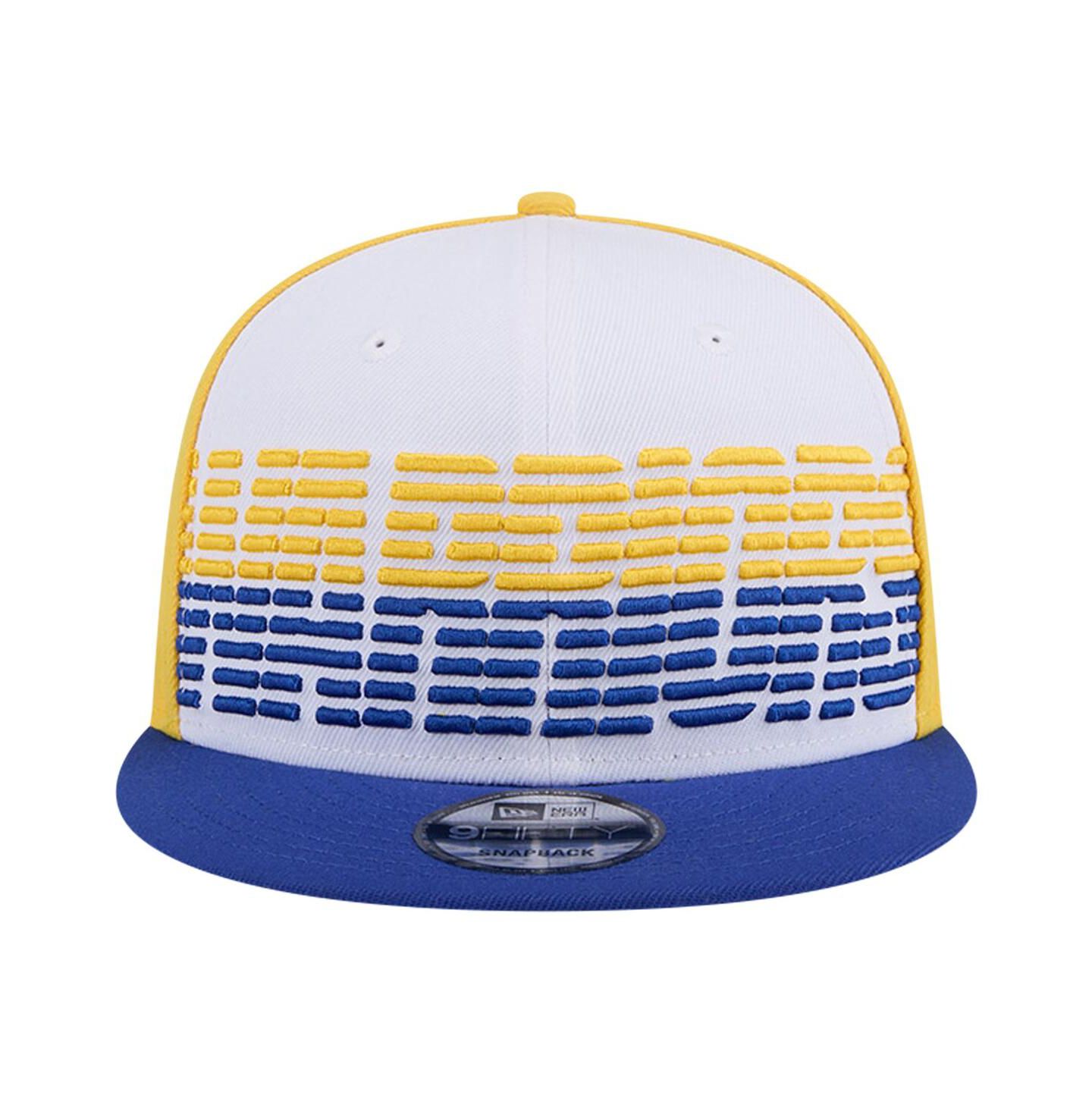 Мужская кепка New Era White/Royal Golden State Warriors Throwback Gradient Tech Font 9FIFTY Snapback Hat — фото 4