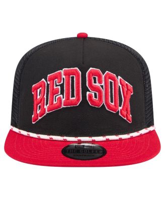 Men's Black Boston Red Sox Throwback Meshback Golfer Hat