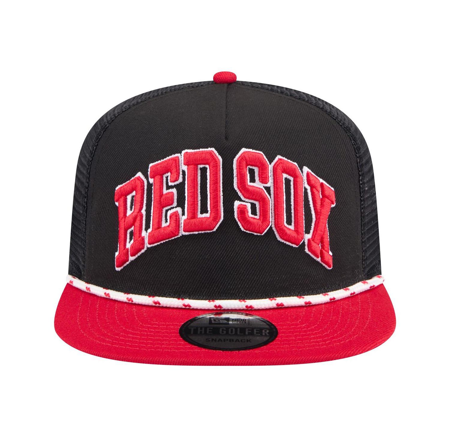 Men's Black Boston Red Sox Throwback Meshback Golfer Hat