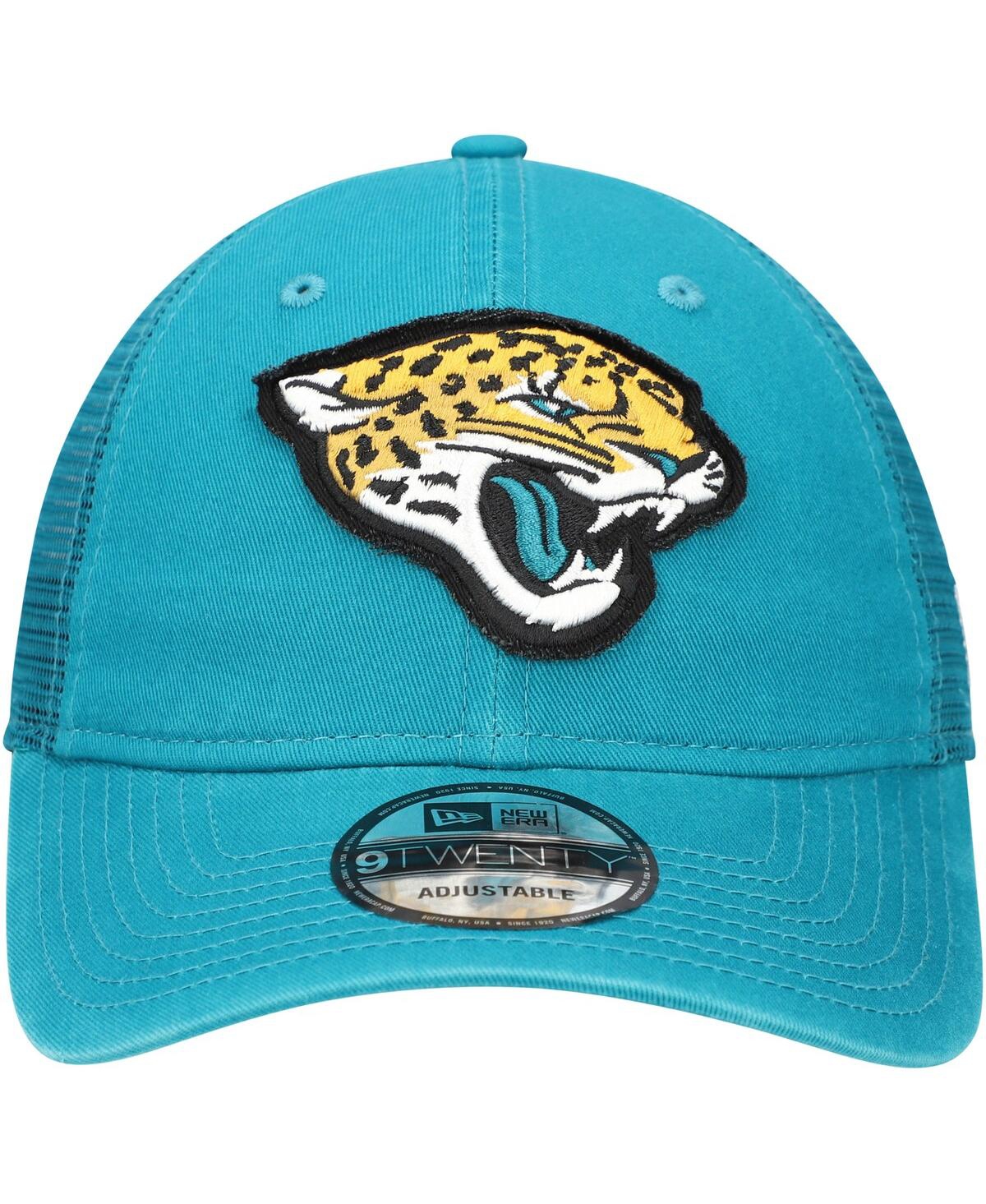 NEW ERA MEN'S TEAL JACKSONVILLE JAGUARS GAME DAY 9TWENTY ADJUSTABLE TRUCKER HAT 