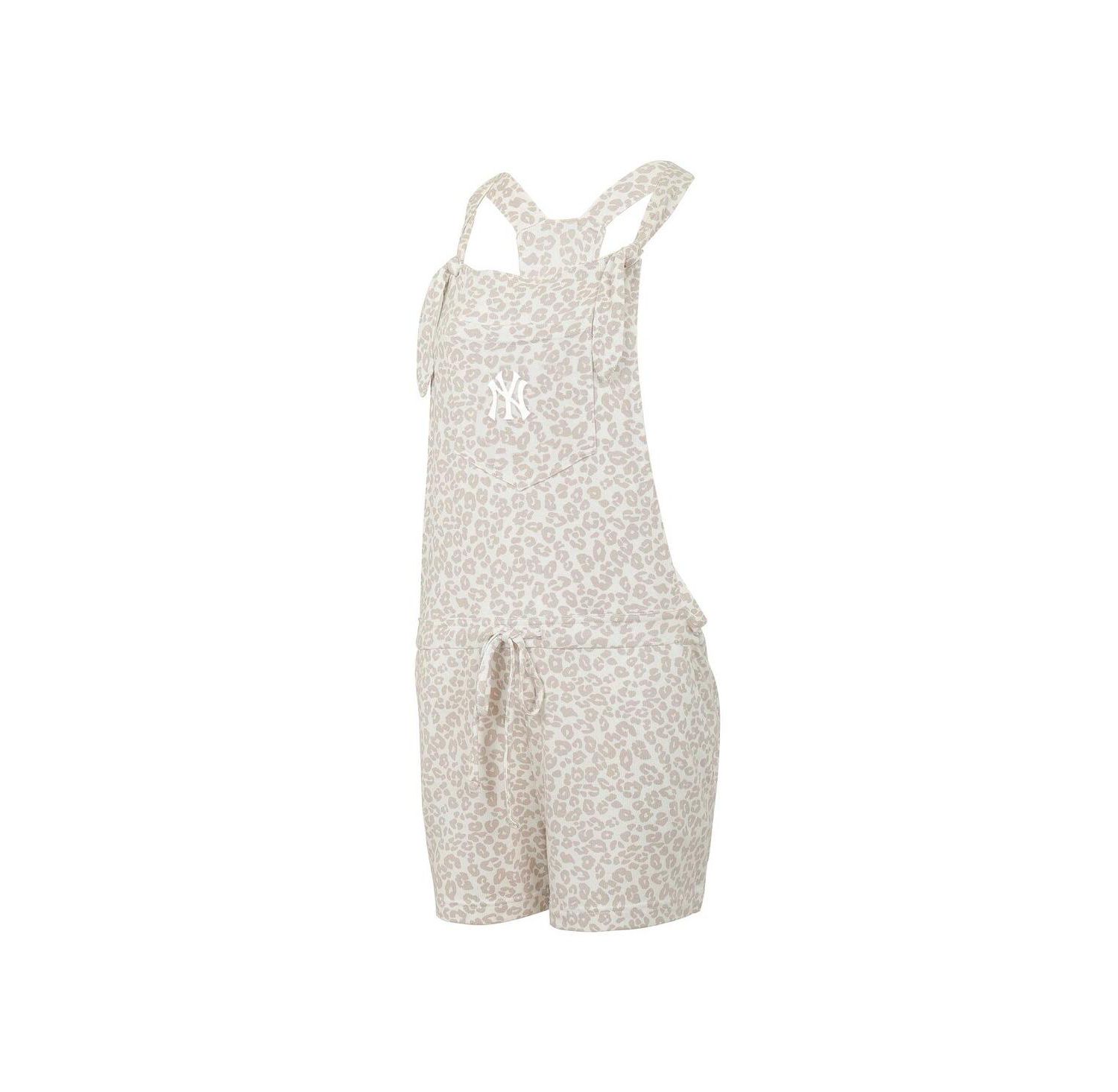 Women's Cream New York Yankees Montana Hacci Knit Romper Overalls
