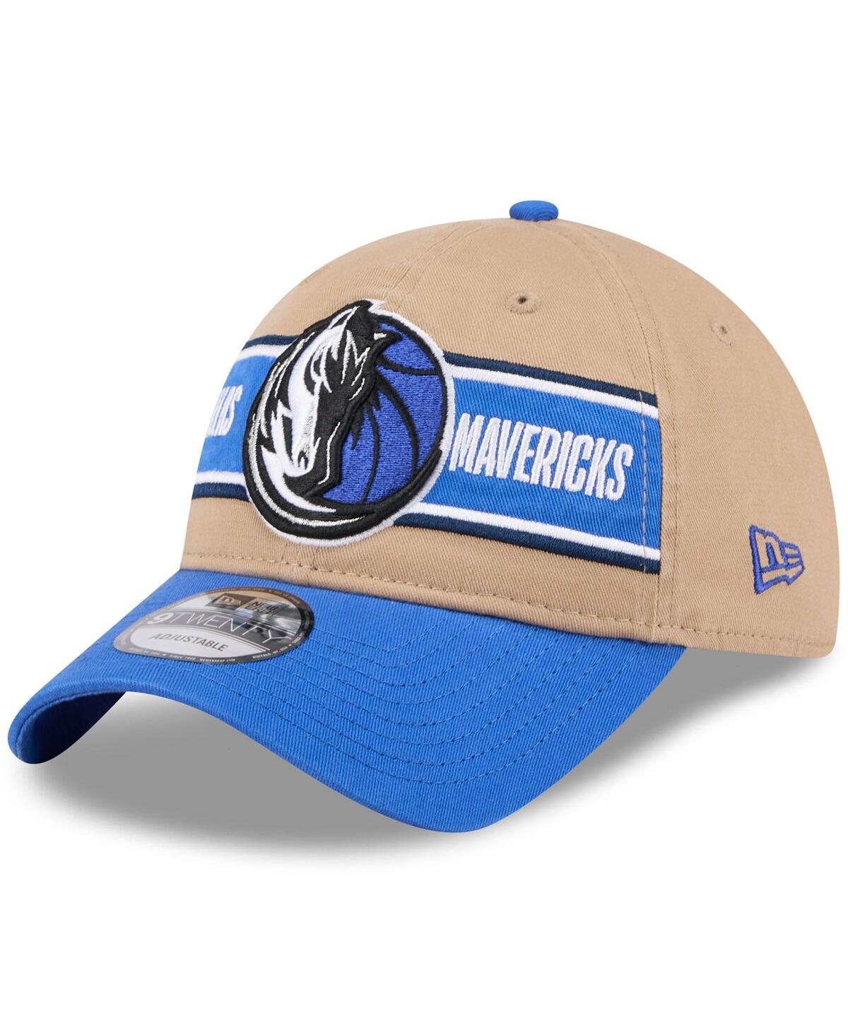 NEW ERA MEN'S TAN/BLUE DALLAS MAVERICKS 2024 NBA DRAFT 9TWENTY ADJUSTABLE HAT 
