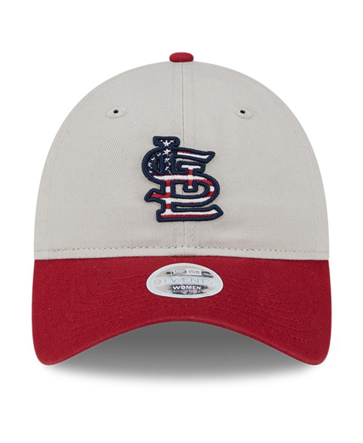 New Era Women's Khaki/red St. Louis Cardinals 2024 Fourth Of July 9twenty Adjustable Hat In Khaki,red
