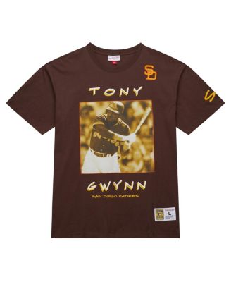 Men's Tony Gwynn Brown San Diego Padres Cooperstown Collection Heavyweight Premium Player vintage-like Logo T-Shirt