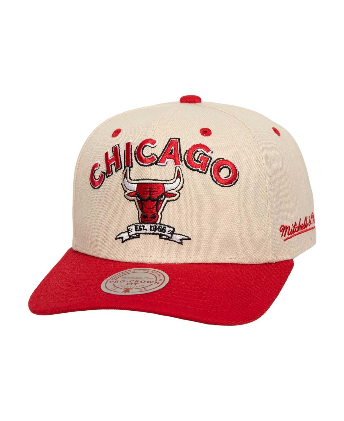 Mitchell & Ness Men's Cream/red Chicago Bulls 6x Nba Champions Soul Legacy Defined Snapback Hat In Cream,red