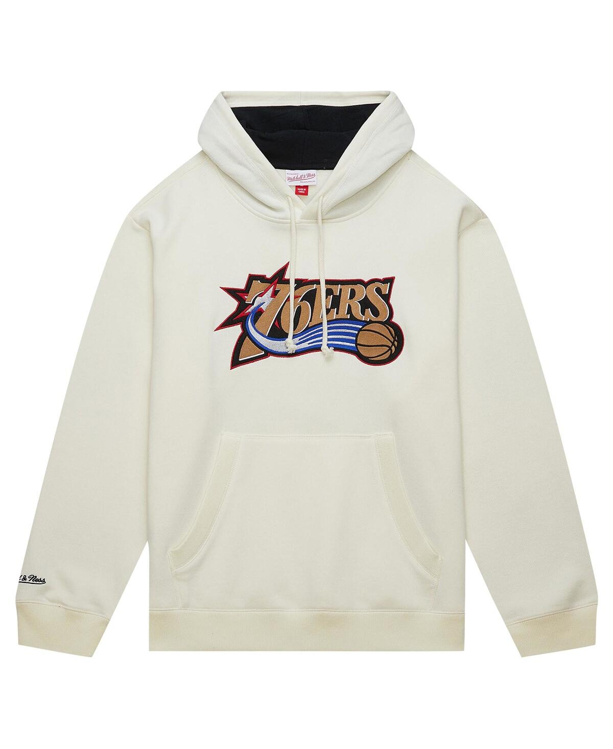 Mitchell & Ness Men'sPhiladelphia 76ers Hardwood Classics Vintage-like Pullover Hoodie - Cream