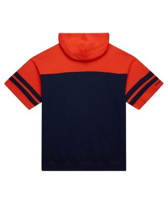 Men's Navy Chicago Bears Off Field Vintage-like Logo Short Sleeve Pullover Hoodie