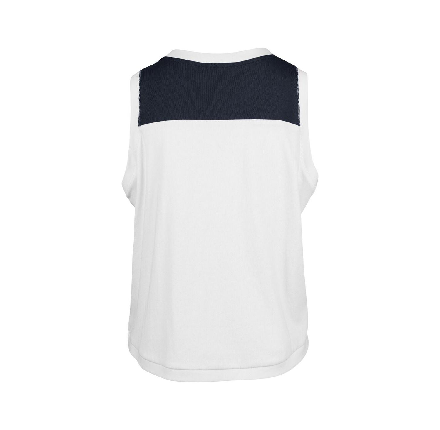 Women's White/Navy Atlanta Braves Plus Size Waist Length Muscle Tank Top