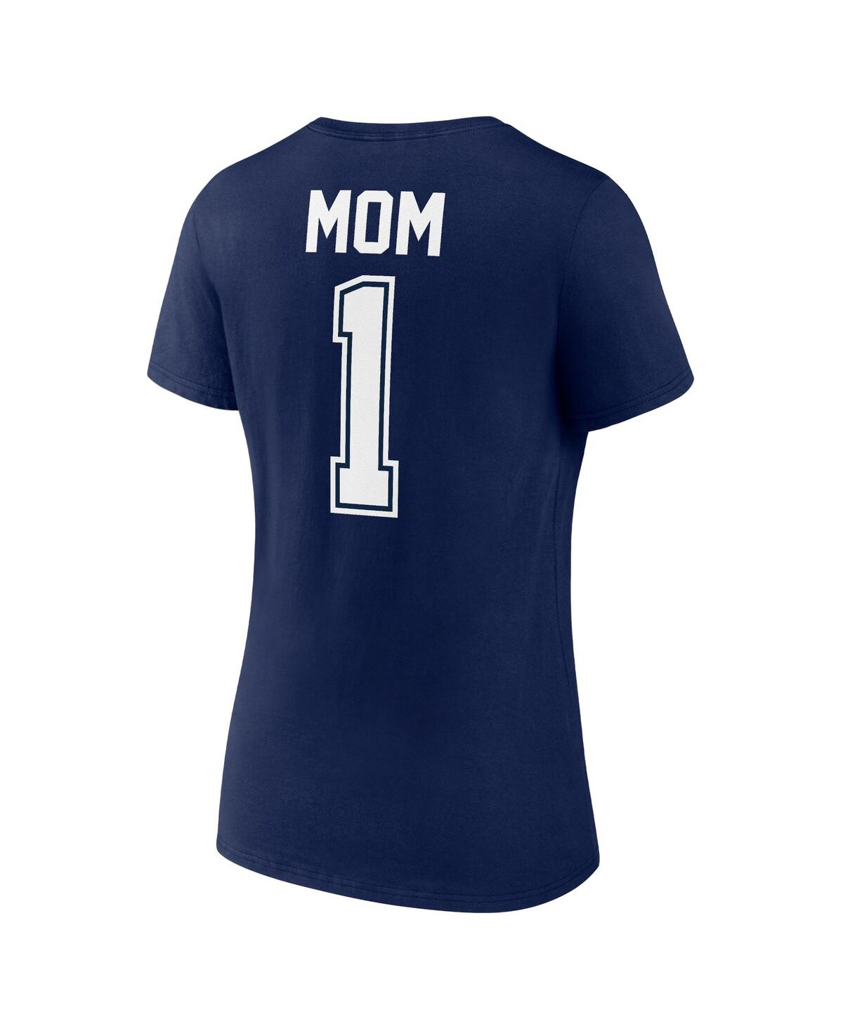 Fanatics Women's Navy New York Yankees Plus Size Mother's Day 1 Mom V-neck T-shirt In Navy