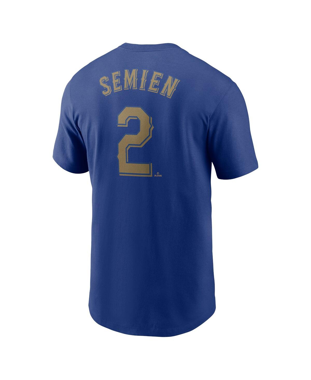 Nike Men's Marcus SemienTexas Rangers 2024 Gold Collection Name Number T-Shirt - Royal