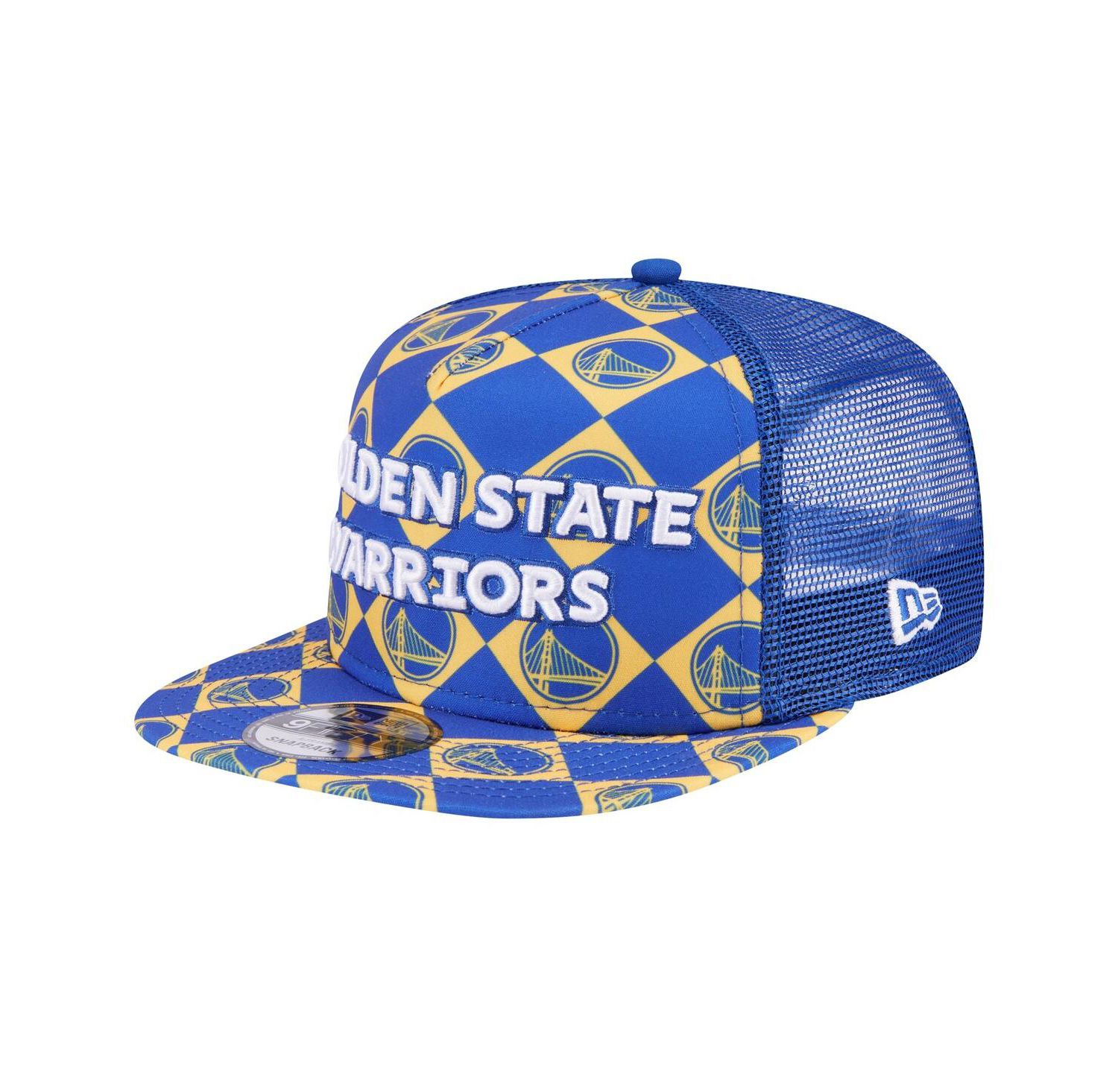 Men's Royal Golden State Warriors Seeing Diamonds A-Frame Trucker 9FIFTY Snapback Hat