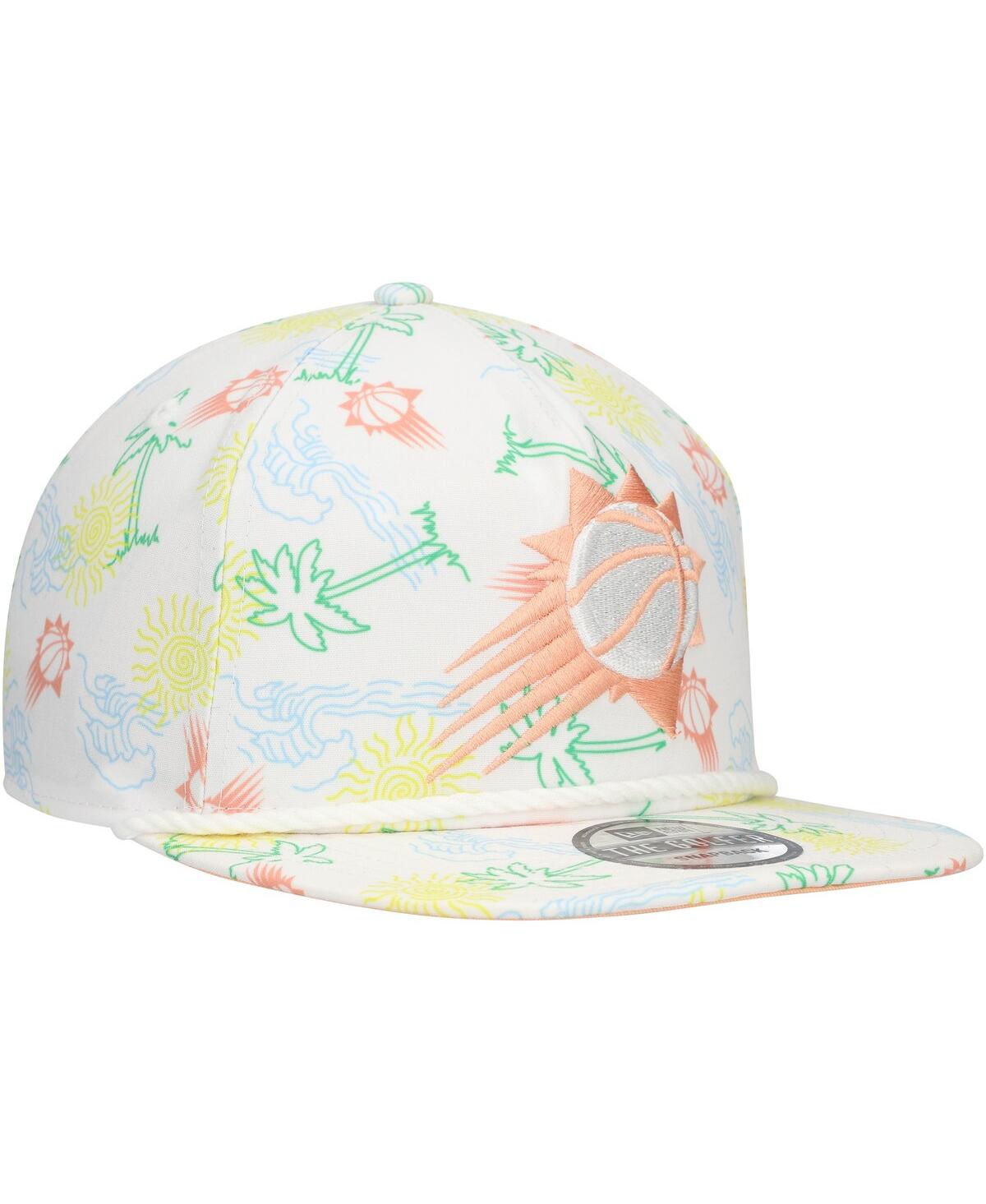 New Era Men's White Phoenix Suns Palm Trees And Waves Golfer Adjustable Hat In White