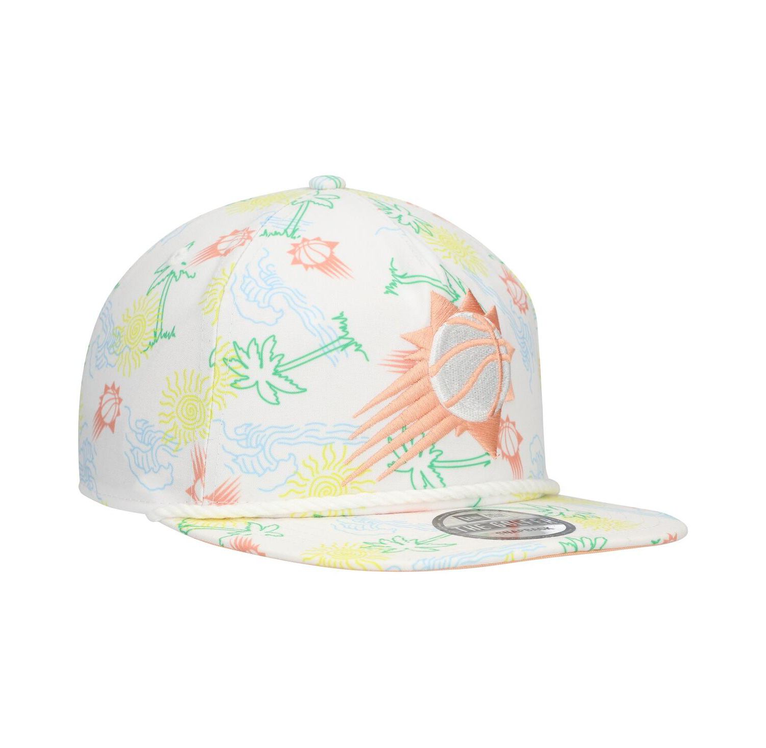 Men's White Phoenix Suns Palm Trees and Waves Golfer Adjustable Hat