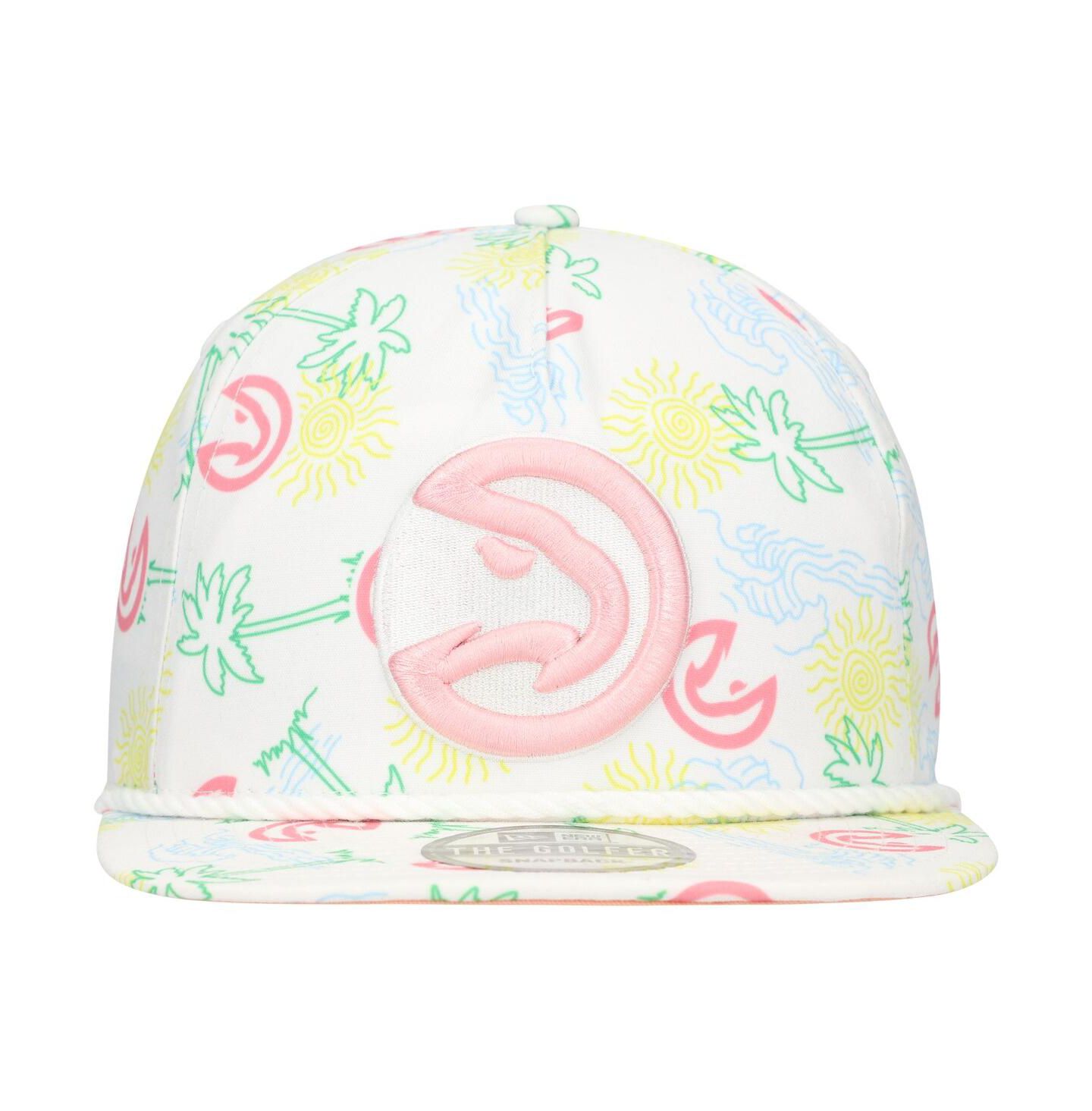 Мужская кепка New Era White Atlanta Hawks Palm Trees and Waves Golfer Adjustable Hat — фото 2
