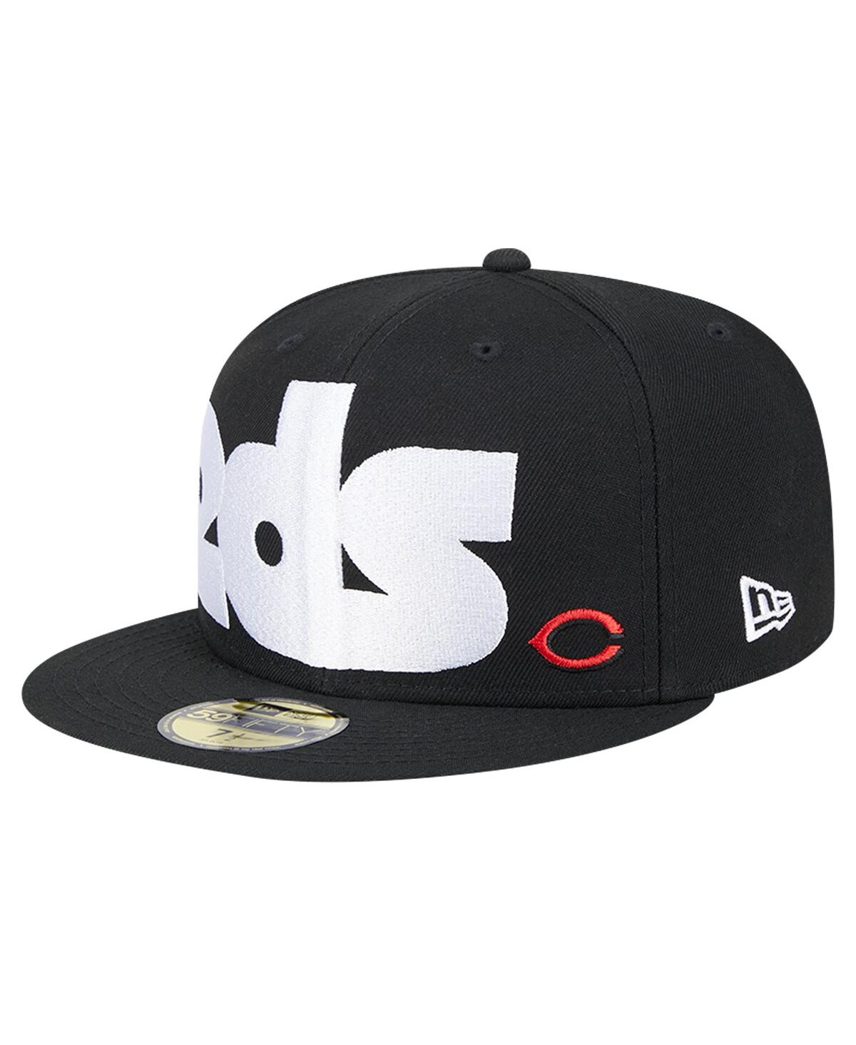 New Era Men'sCincinnati Reds Checkered Undervisor 59FIFTY Fitted Hat - Black