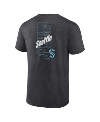Men's Heather Charcoal Seattle Kraken Backbone T-Shirt
