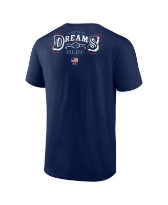 Men's Navy Team USA Dreams Are Made Here T-Shirt