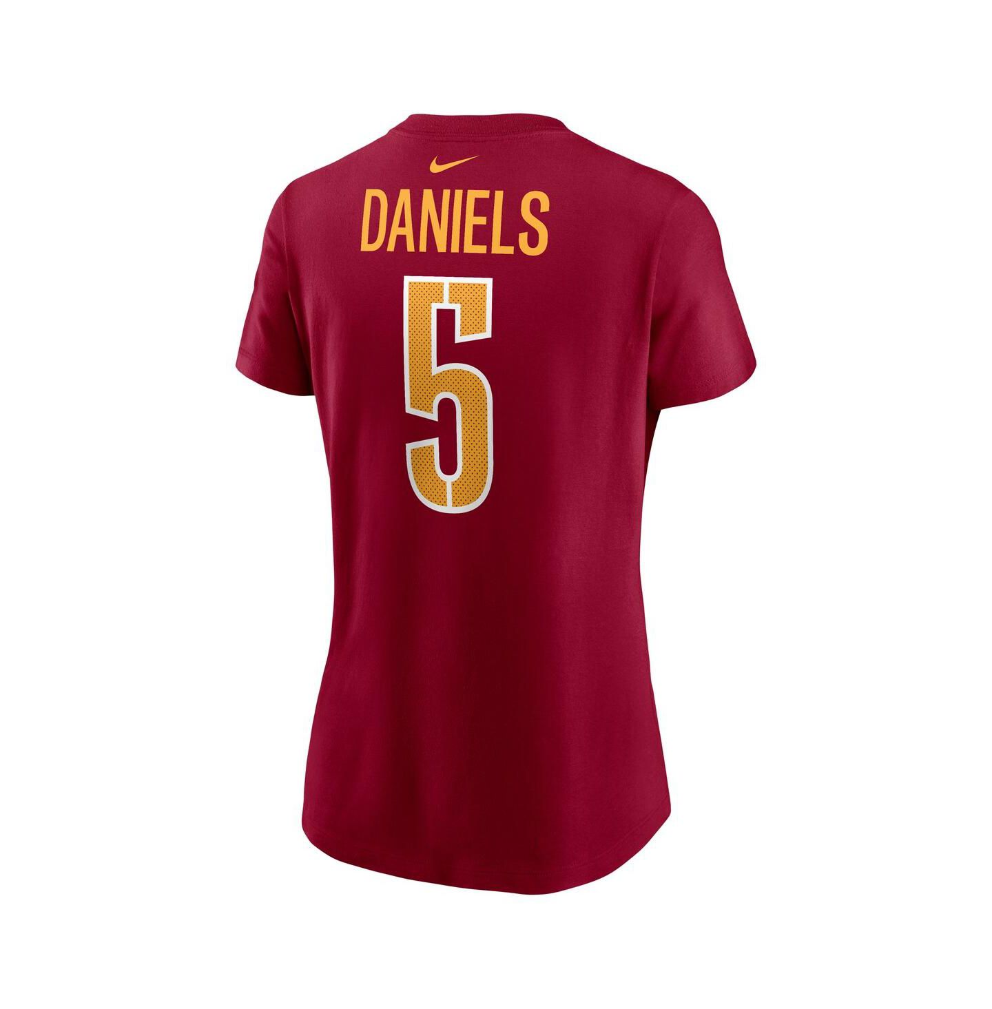 Женская футболка Nike Jayden Daniels Burgundy Washington Commanders 2024 NFL Draft First Round Pick Name & Number — фото 2