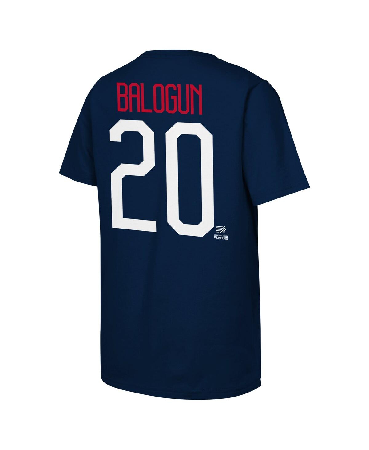Outerstuff Big Boys And Girls Folarin Balogun Navy Usmnt Name Number T-shirt In Navy