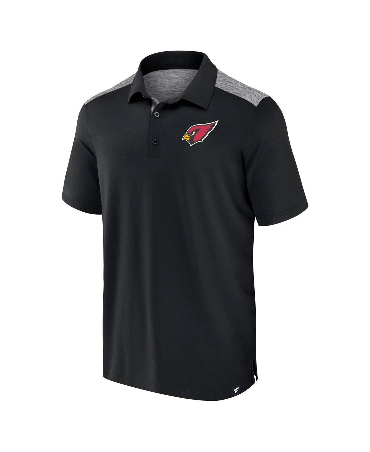 Fanatics Men's Black Arizona Cardinals Long Shot Polo In Black,charcoal