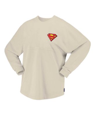 Men's and Women's Cream Superman Oversized Long Sleeve T-Shirt