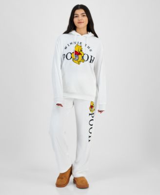 Juniors Plush Fleece Pooh Graphic Hoodie Sweatpants