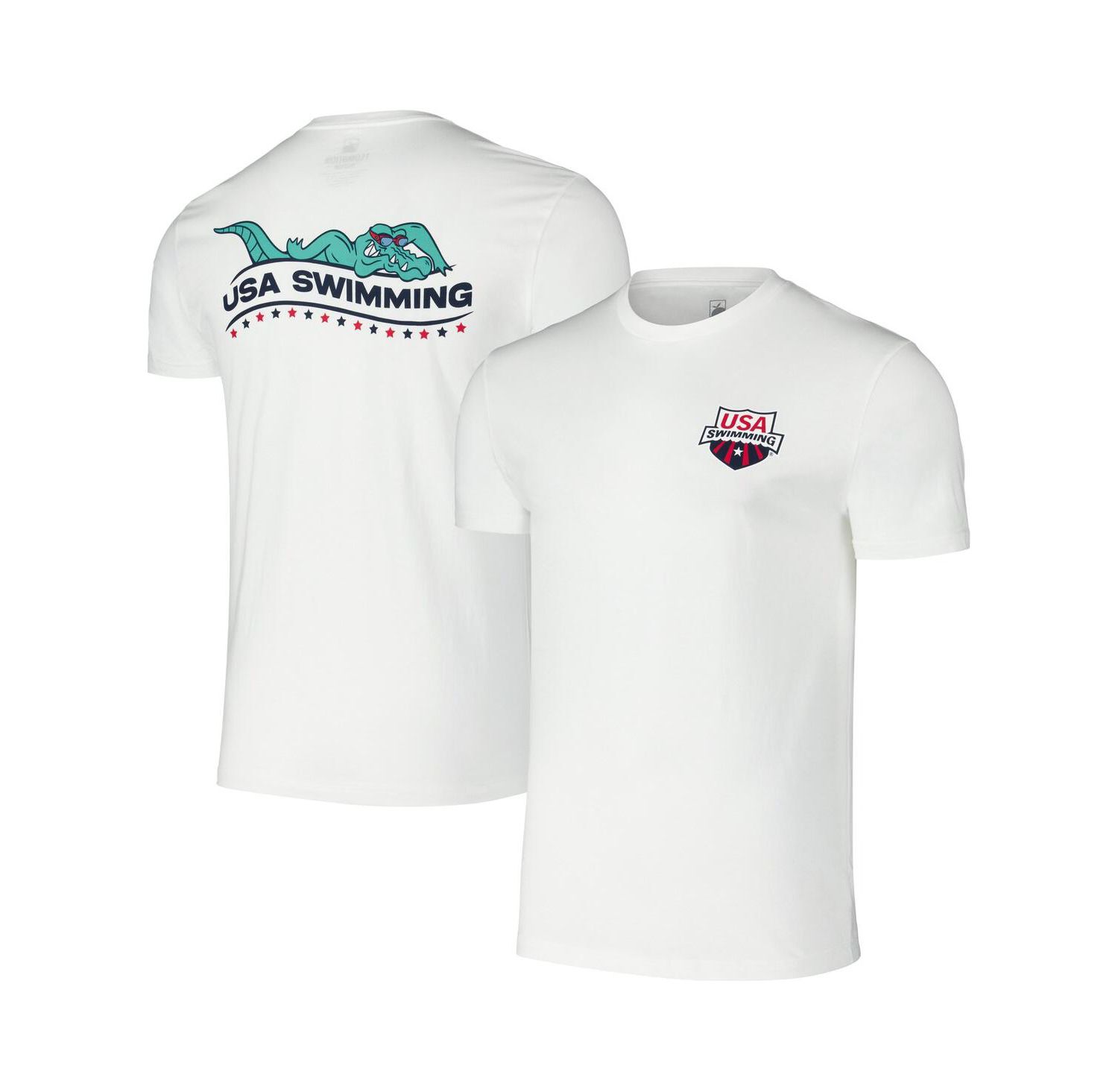 Men's and Women's White USA Swimming Later Gator T-Shirt