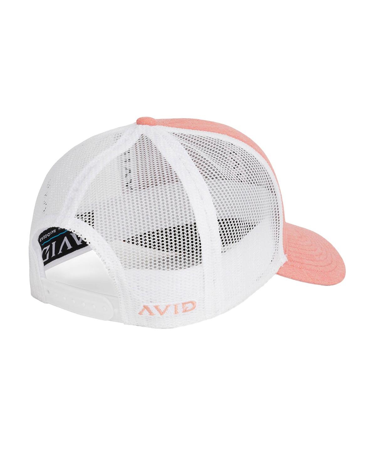 Avid Sportswear Men'sWhite LayDay Trucker AVIDry Adjustable Hat - Coral, White