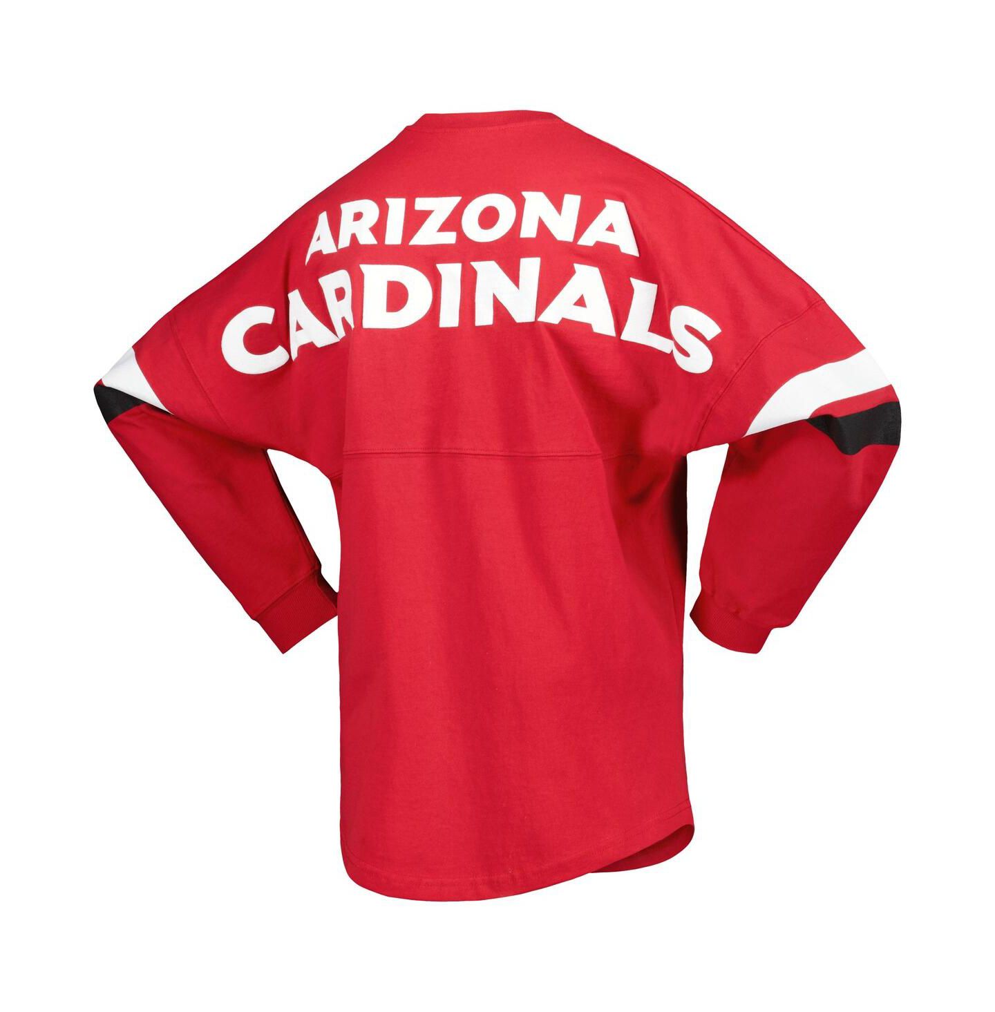 Женская футболка Fanatics Cardinal Arizona Cardinals Spirit Jersey Lace-Up V-Neck Long Sleeve — фото 3