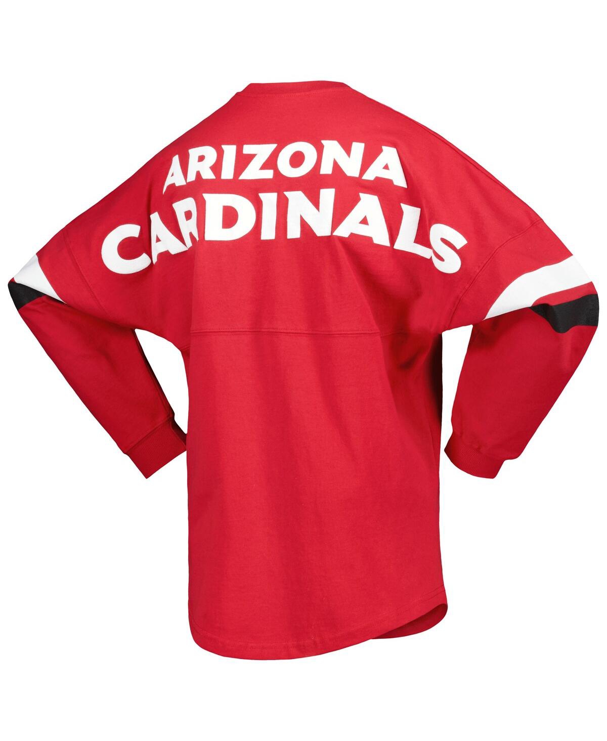 Fanatics Women'sArizona Cardinals Spirit Jersey Lace-Up V-Neck Long Sleeve T-Shirt - Cardinal