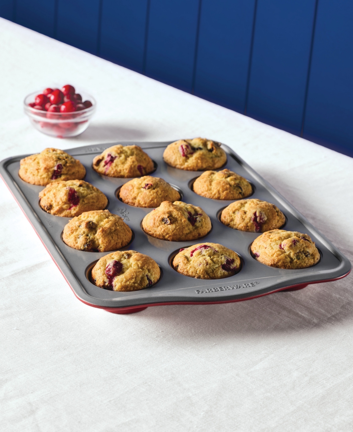 Farberware Disney Bake With Mickey Mouse 12-cup Nonstick Muffin Pan In Red