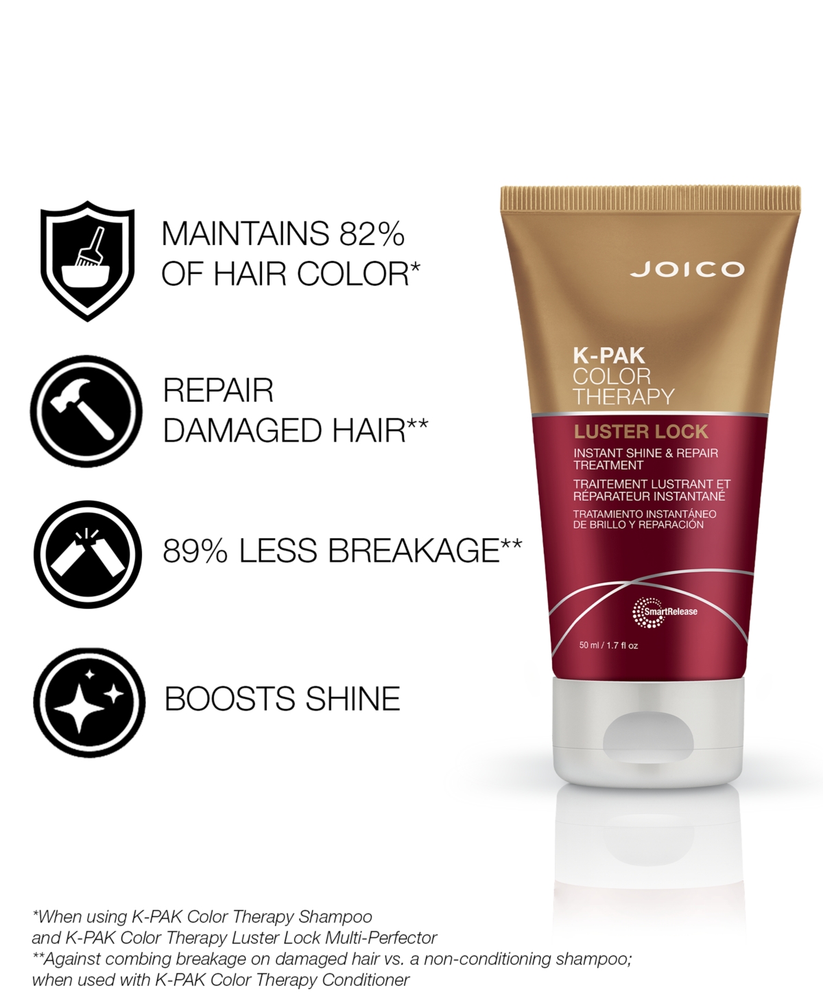 Joico K-pak Color Therapy Luster Lock Instant Shine & Repair Treatment, 1.7 Oz. In No Color