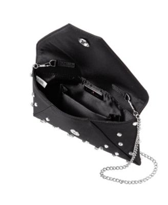 Imitation Pearl/Crystal Adorned Square Envelope Clutch