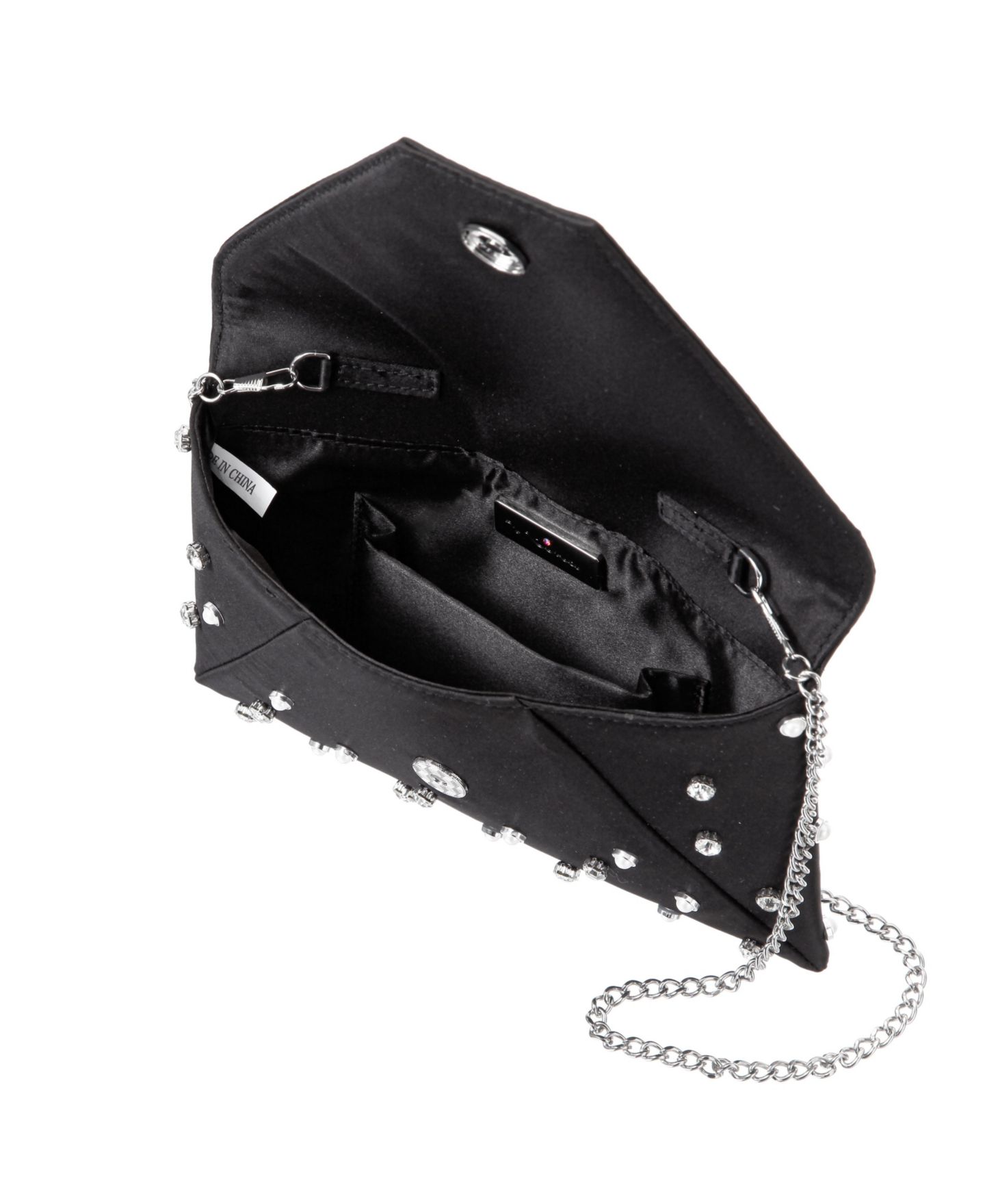 Женский клатч Nina Imitation Pearl/Crystal Adorned Square Envelope Clutch, цвет: Чёрный — фото 4