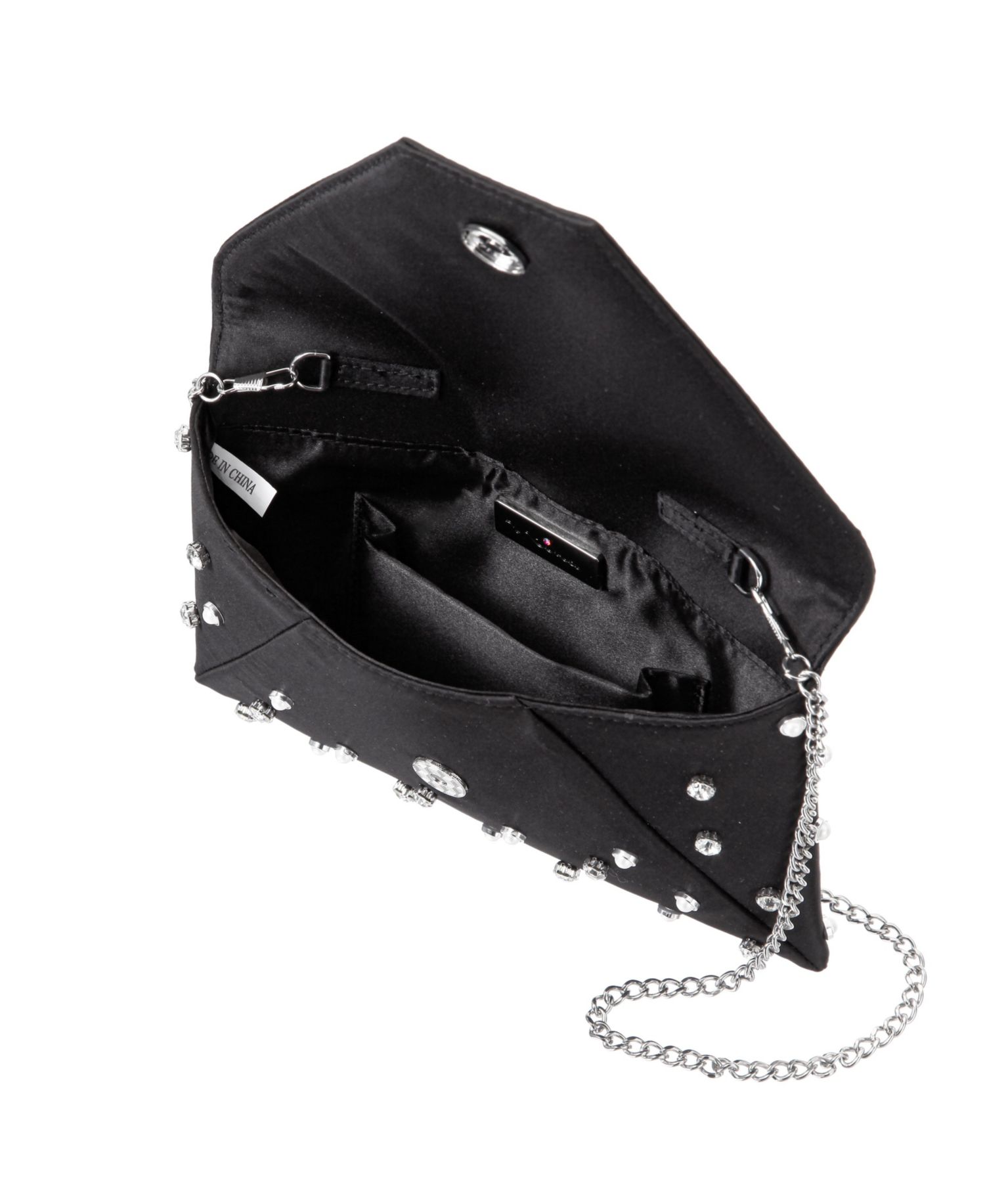 Imitation Pearl/Crystal Adorned Square Envelope Clutch