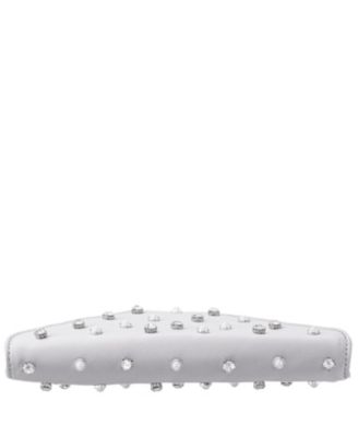 Imitation Pearl/Crystal Adorned Square Envelope Clutch