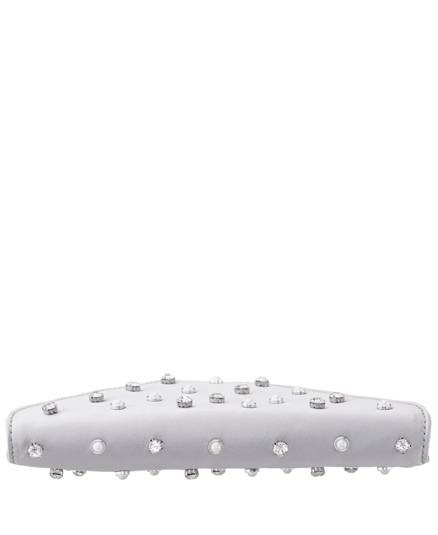 Imitation Pearl/Crystal Adorned Square Envelope Clutch