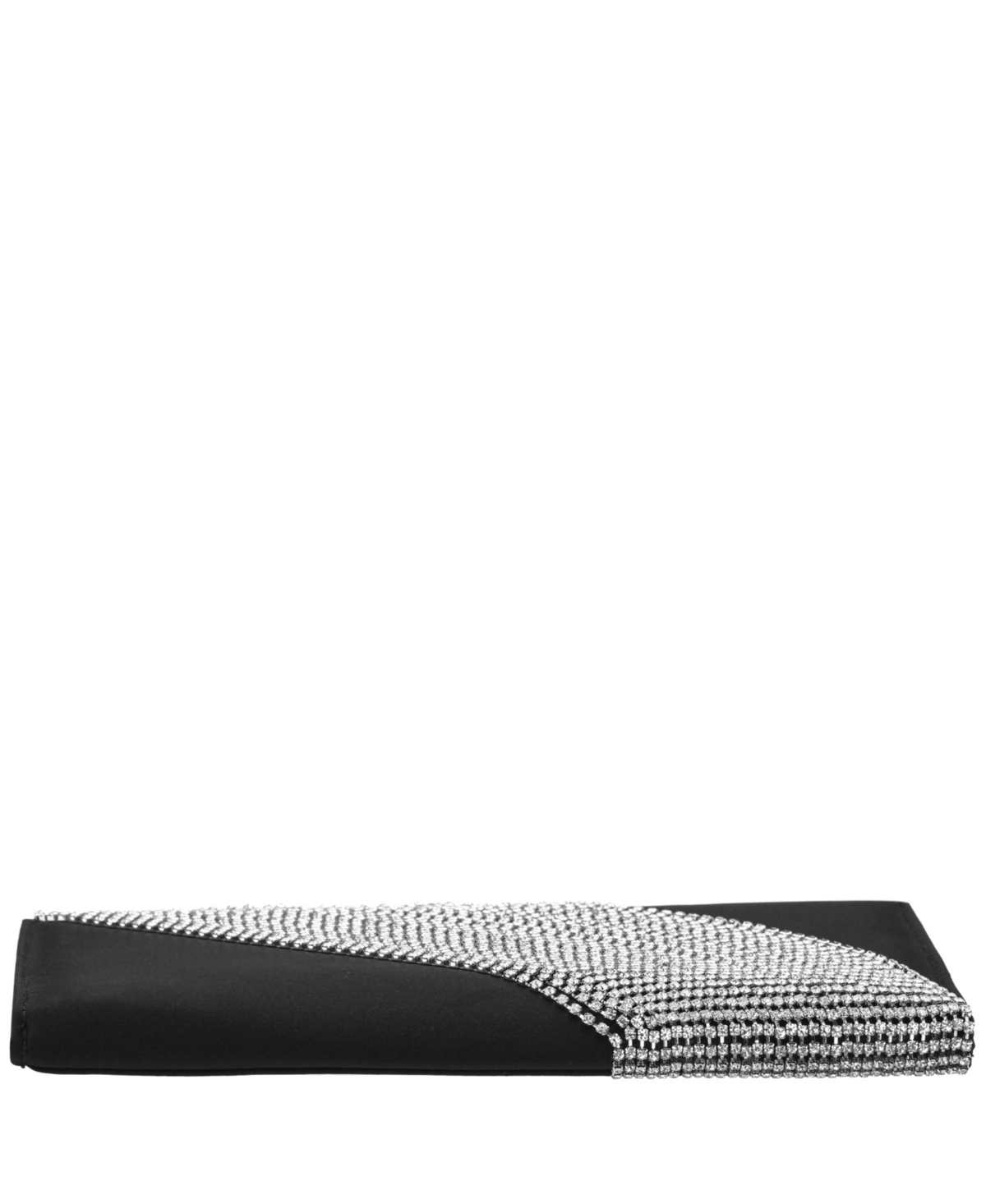 Shop Nina Crystal Chain Slim Envelope Clutch In Silver