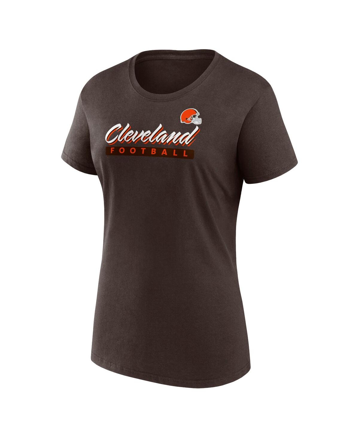Fanatics Women'sWhite Cleveland Browns Risk Two-Pack T-Shirt Set - Brown, White