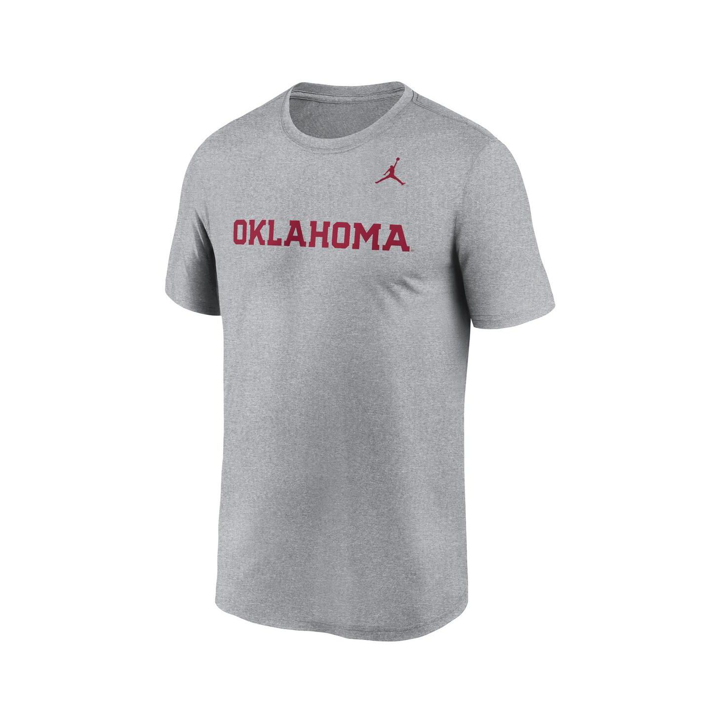 Мужская футболка Jordan Heather Gray Oklahoma Sooners Primetime Legend Wordmark — фото 2