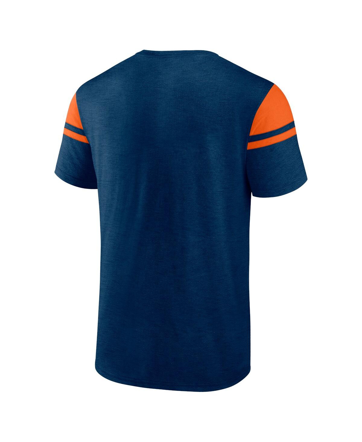 Fanatics Men'sChicago Bears Old School Play Slub T-Shirt - Navy, Orange