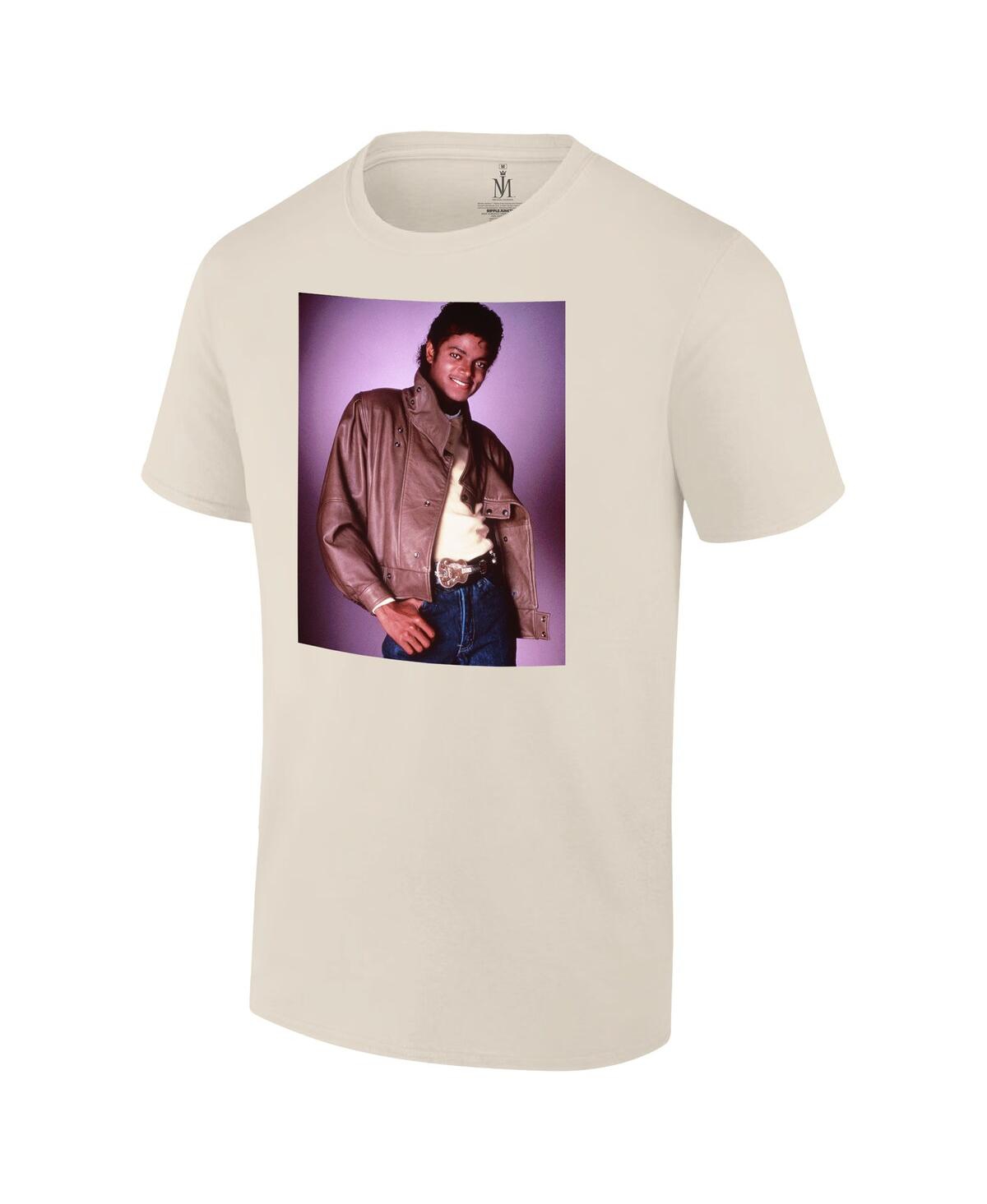 Ripple Junction Men s Natural Michael Jackson Billie Jean Portrait T Shirt Natural Pu Smart Closet
