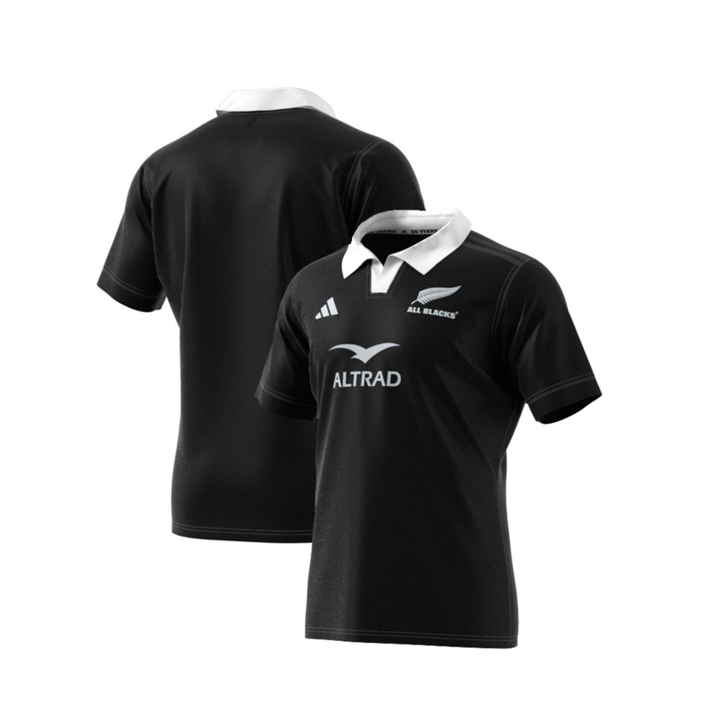 Мужской топ adidas Black New Zealand Rugby 2024/25 Home Replica Jersey — фото 1