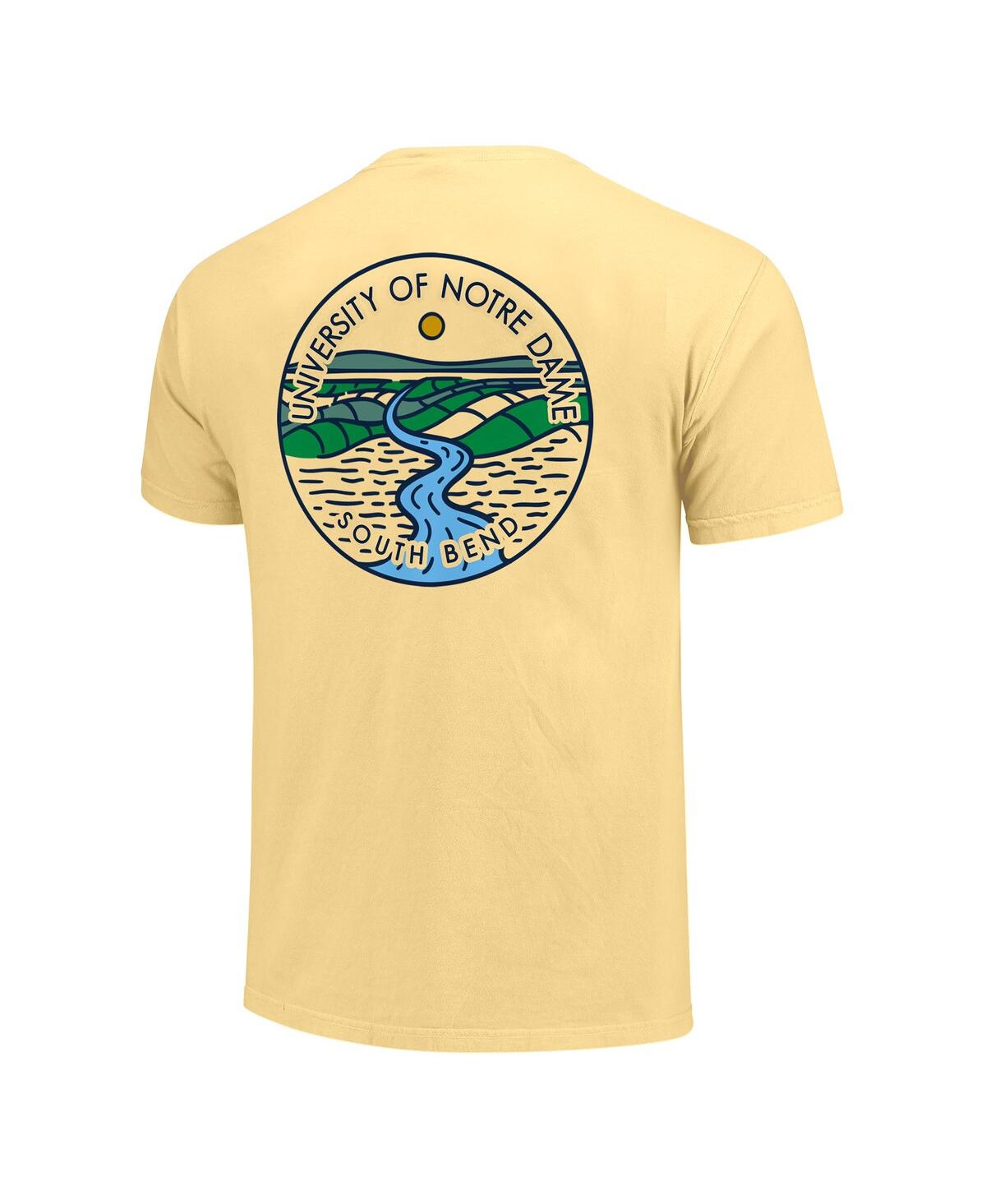Image One Men's And Women's Gold Notre Dame Fighting Irish Scenic Comfort Colors T-shirt In Gold