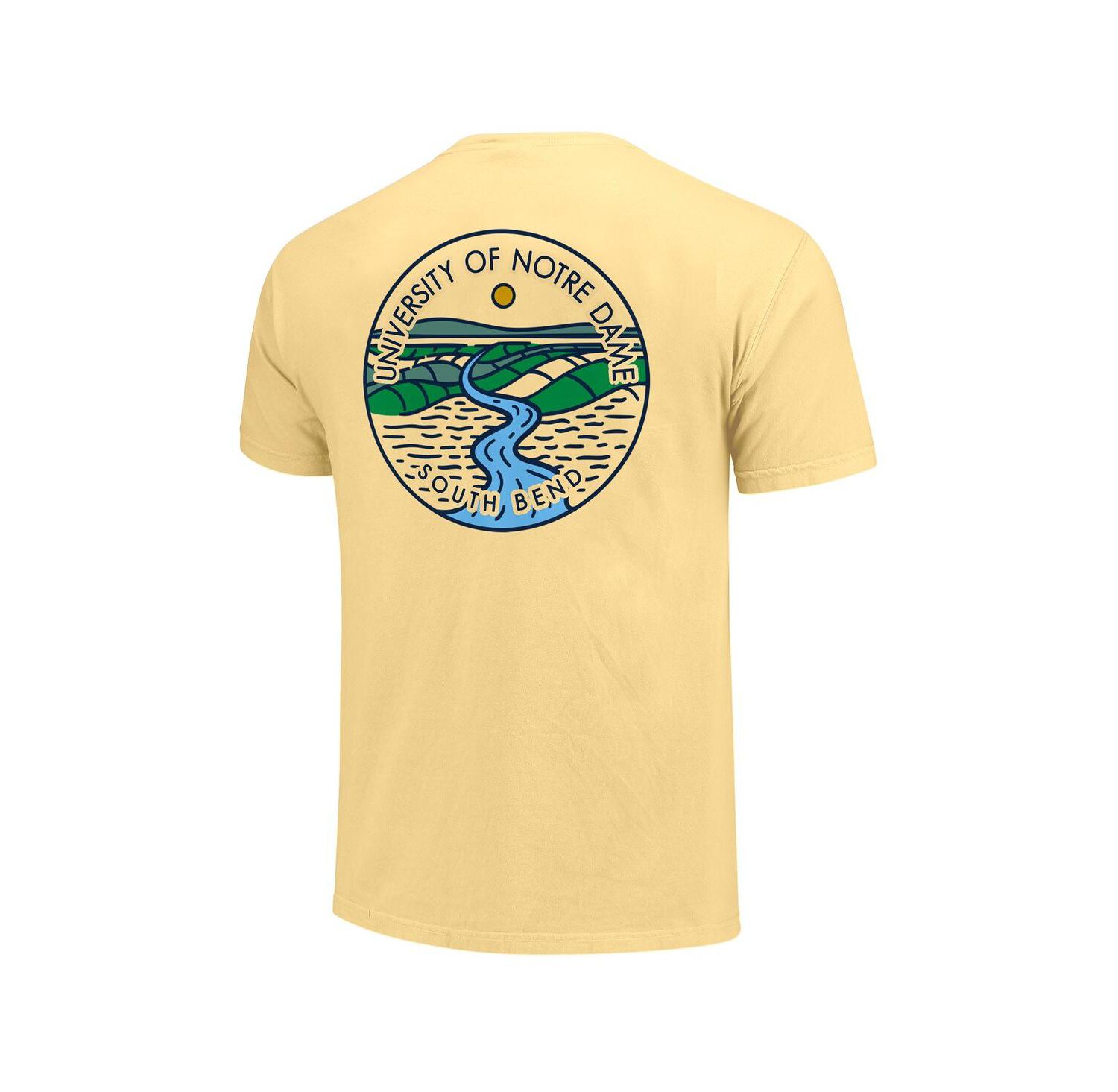 Men's and Women's Gold Notre Dame Fighting Irish Scenic Comfort Colors T-Shirt