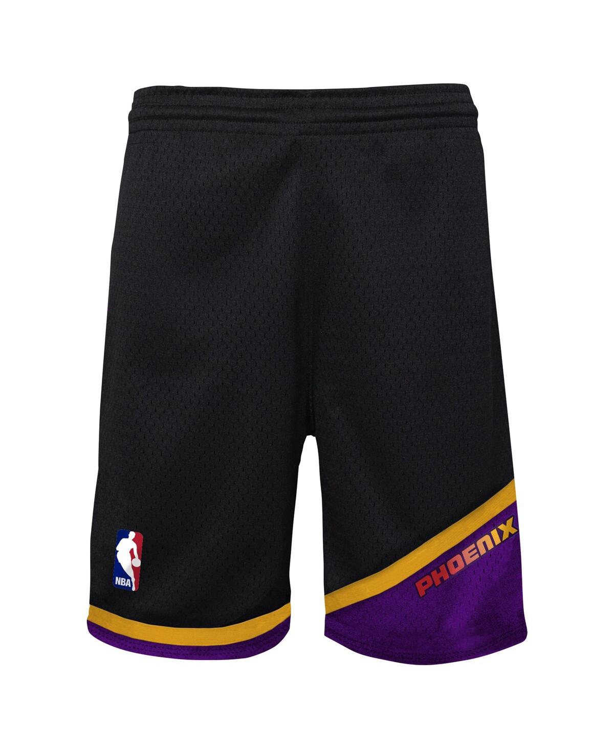 Mitchell & Ness Big Boys And Girls Black Phoenix Suns Hardwood Classics Swingman Shorts In Black