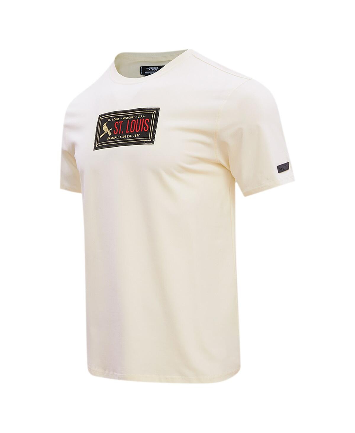 Pro Standard Men'sSt. Louis Cardinals Club Member Badge T-Shirt - Cream