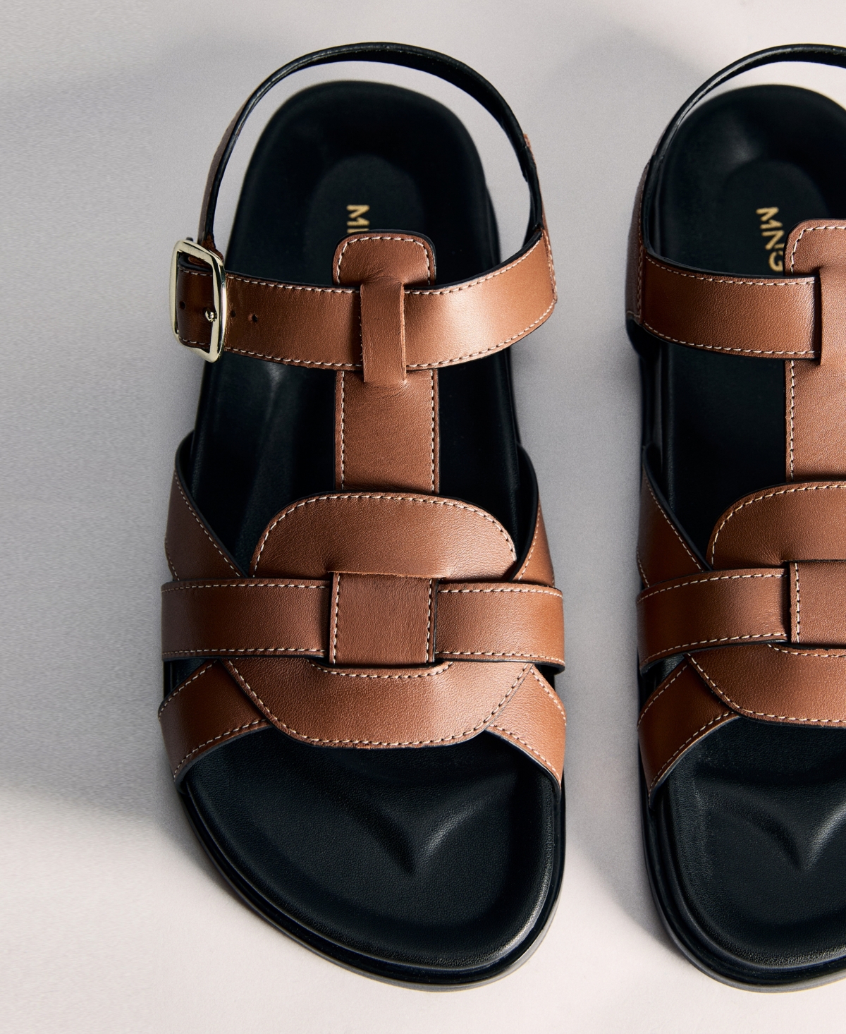 Mango Women'sStraps Sandals - Leather